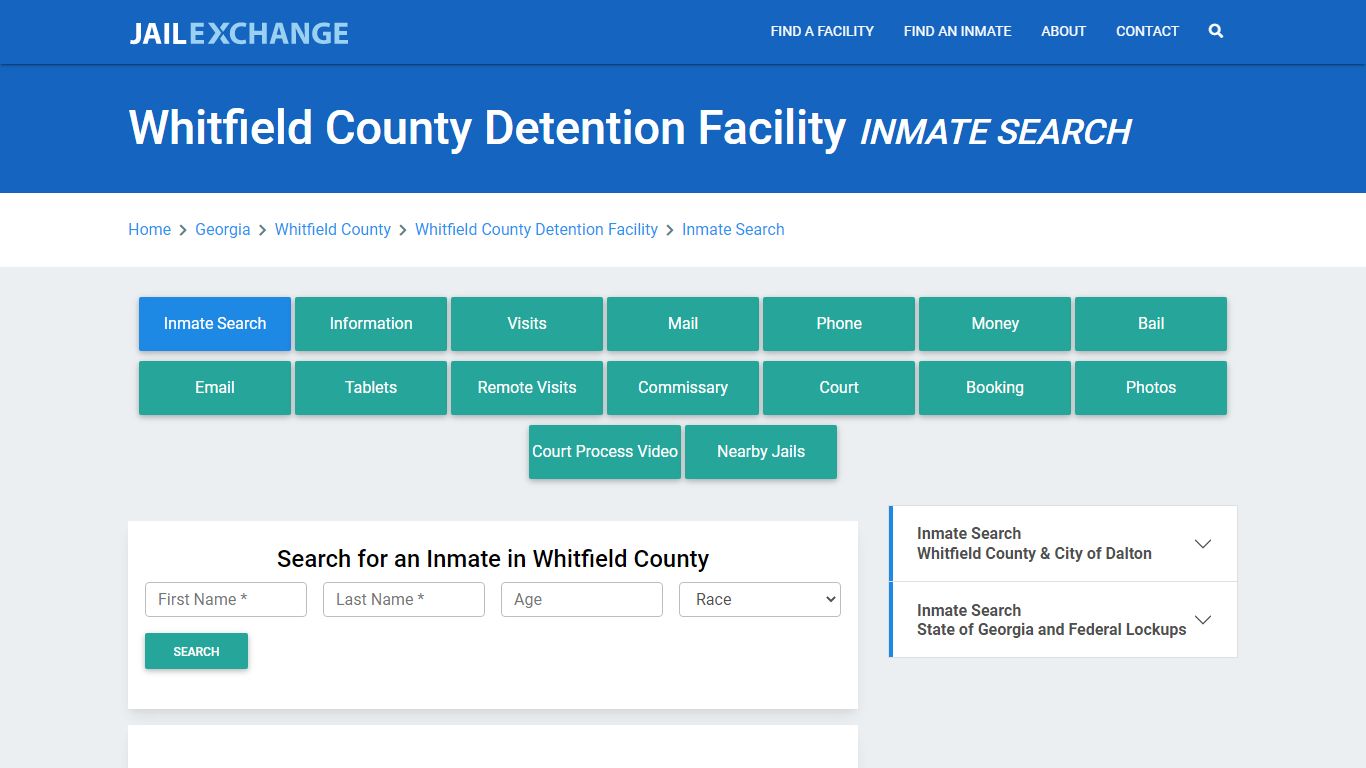 Whitfield County Detention Facility Inmate Search - Jail Exchange