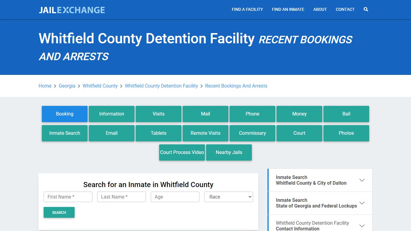 Whitfield County Detention Facility Recent Bookings And Arrests