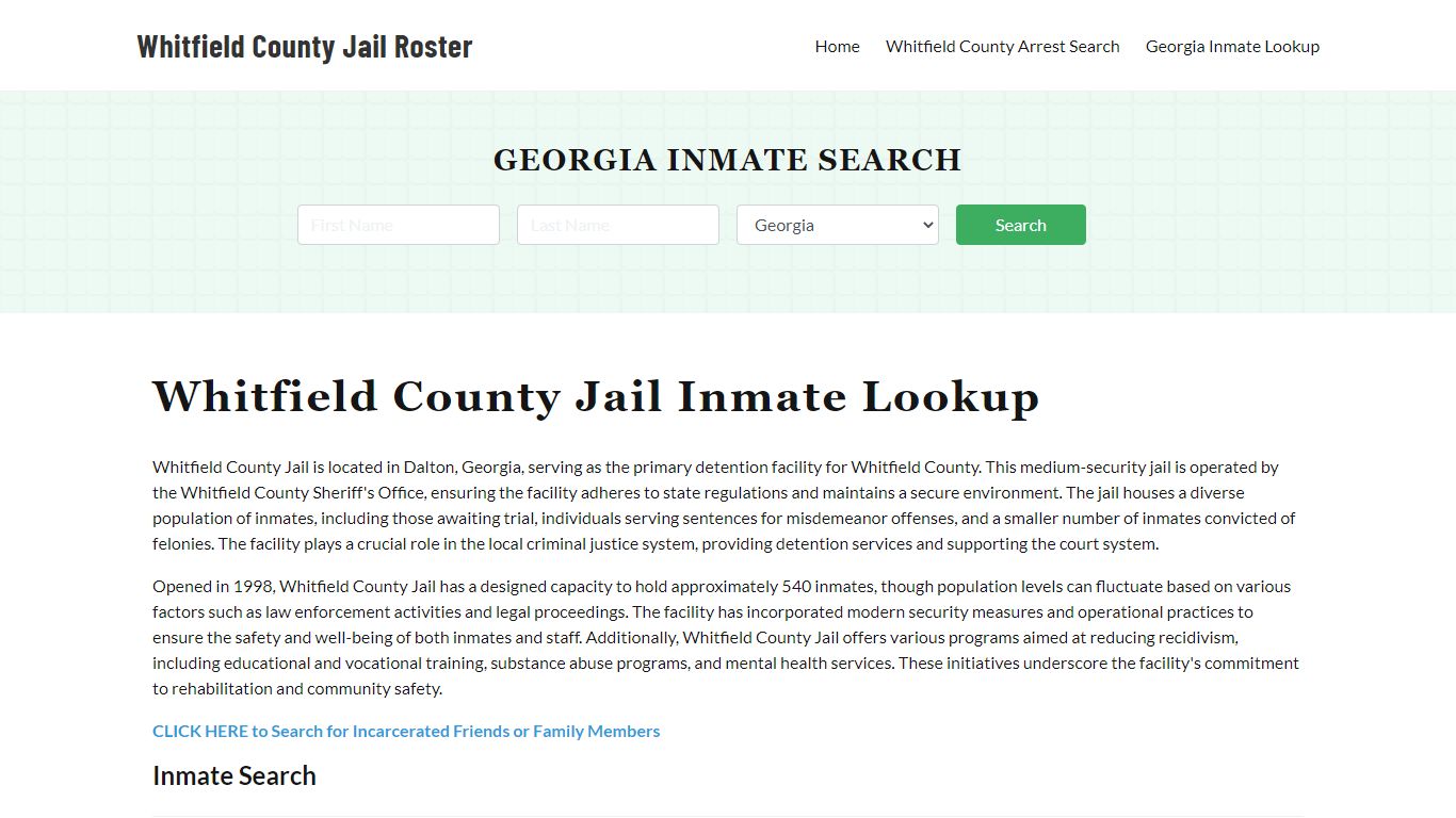 Whitfield County Jail Roster Lookup, GA, Inmate Search